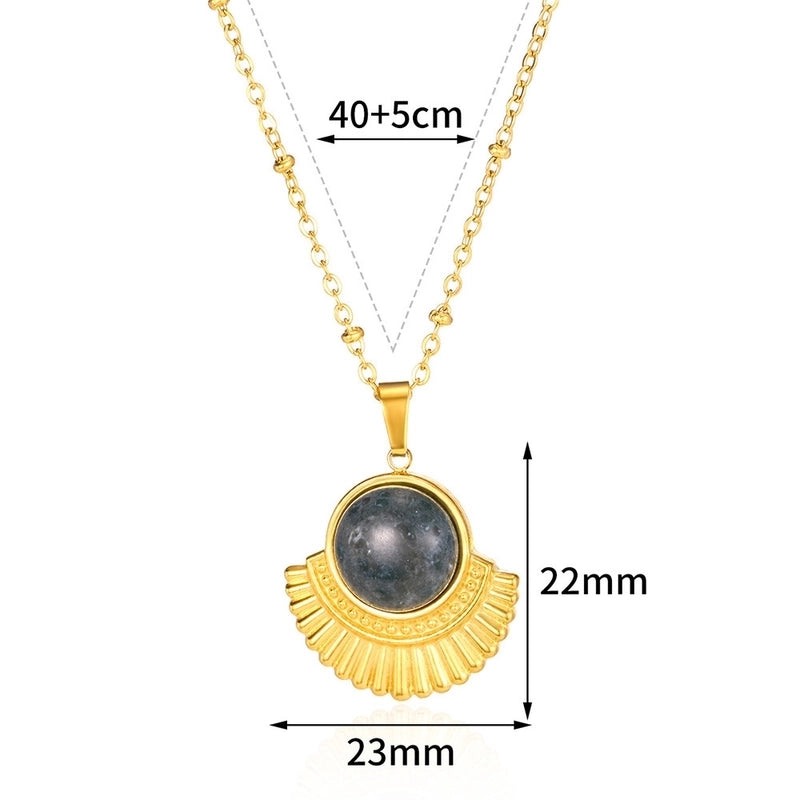 Bohemian Round 304 Stainless Steel Plating Pendant Necklace