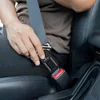 2Pcs Car Seat Belt Clip Metal Seat Belt Buckle Insert Plug (Black White Grid)