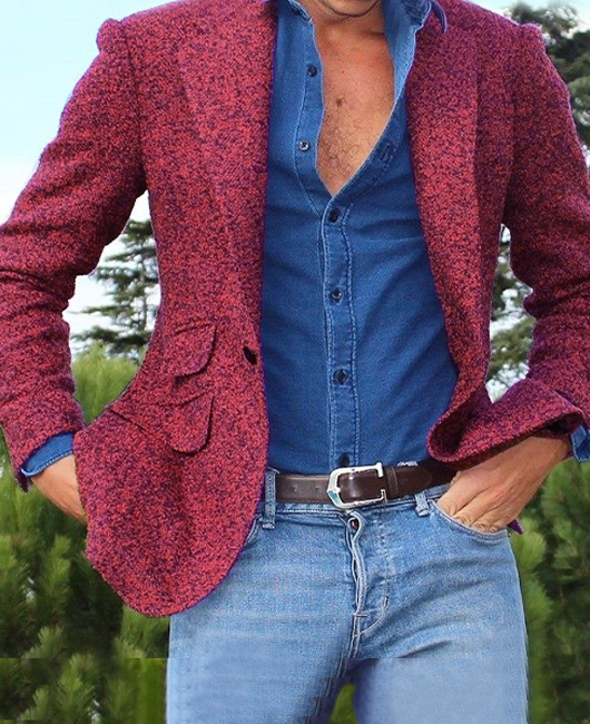 OK Casual Pinkish Purple Lapel Collar One Button Blazer