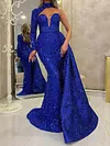 Stylish One-Shoulder Long Sleeve Shiny Sexy Slim Evening Maxi Dress