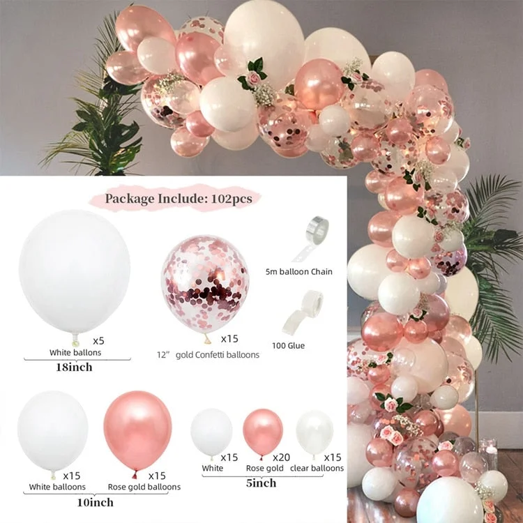 Christmas Gift Macaron Pink Balloon Garland Arch Kit Wedding Birthday Party Decoration Kids Globos Rose Gold Confetti Latex Ballon Baby Shower