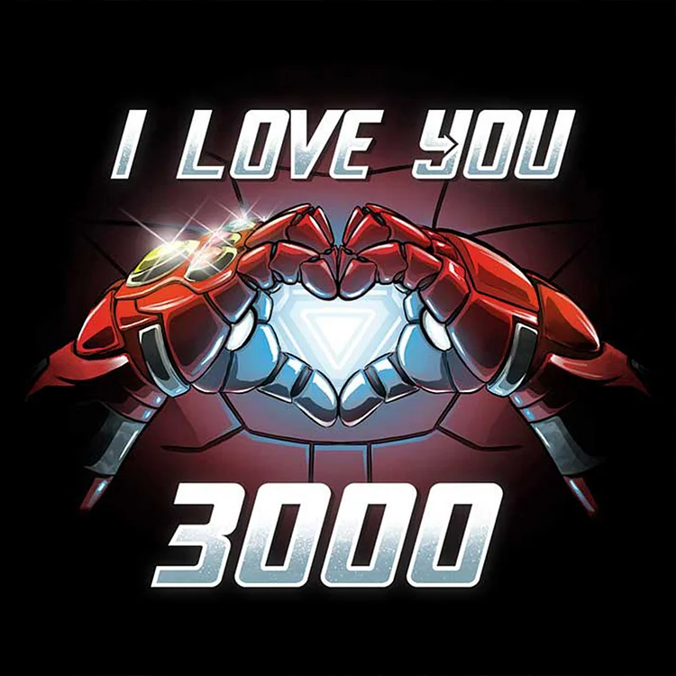 Silhouette I Love You 3000 Iron Man 40*40CM (Canvas) Full Round Drill Diamond Painting gbfke