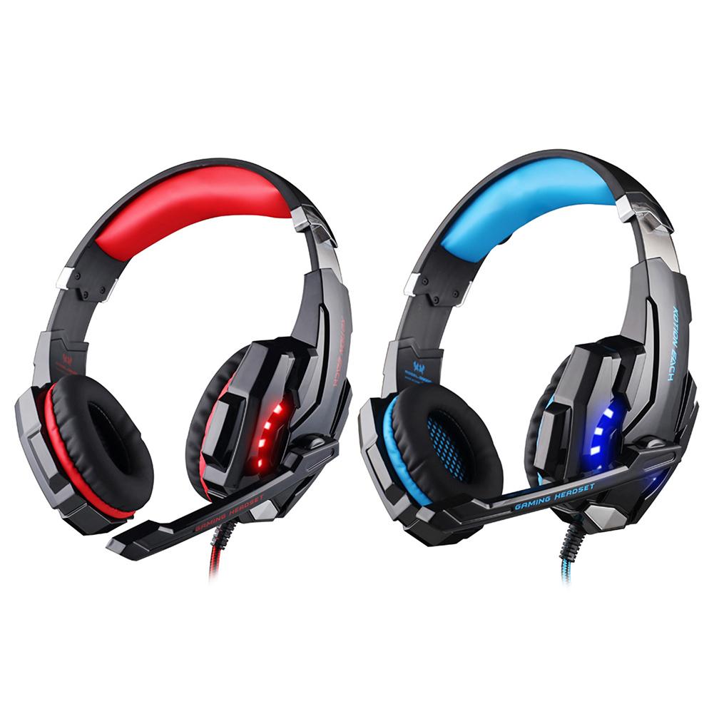 

EACH G9000 Gaming Headset 3.5mm+USB Single Hole Mic LED Light Headphone, Black, 501 Original