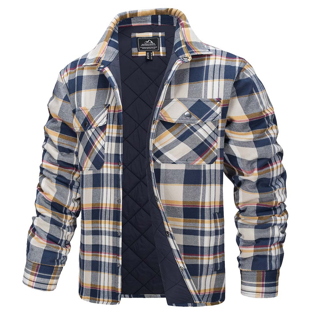 Men's Flannel Shirt Long Sleeve Button Down Jacket