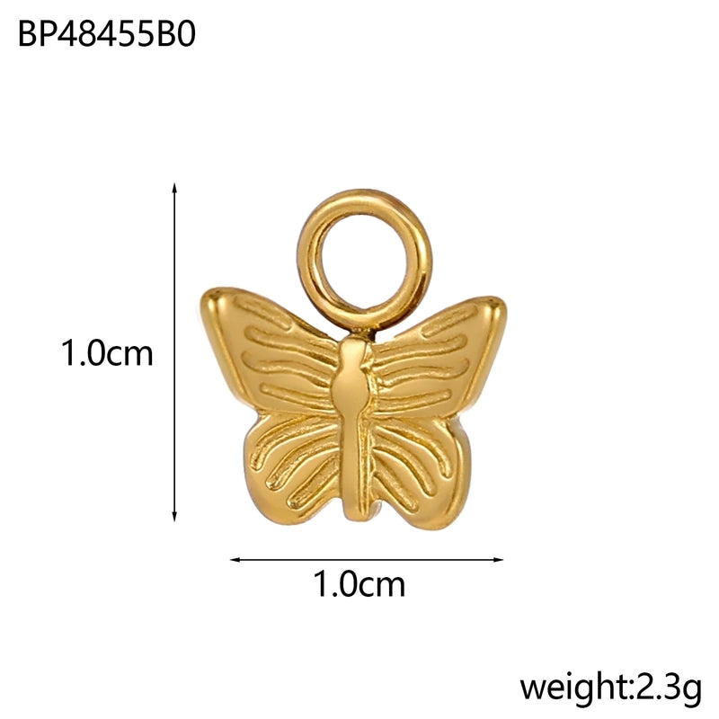 1 Piece 20*32mm Titanium Steel Zircon Starfish Ocean Shell Pendant Jewelry Accessories