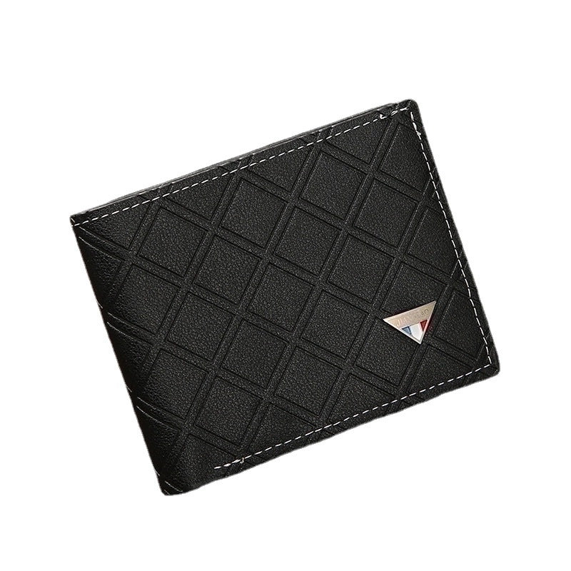 Men’s Lingge Pu Leather Open Wallets