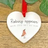 Ornement suspendu en forme de coeur en c&eacute;ramique de No&euml;l