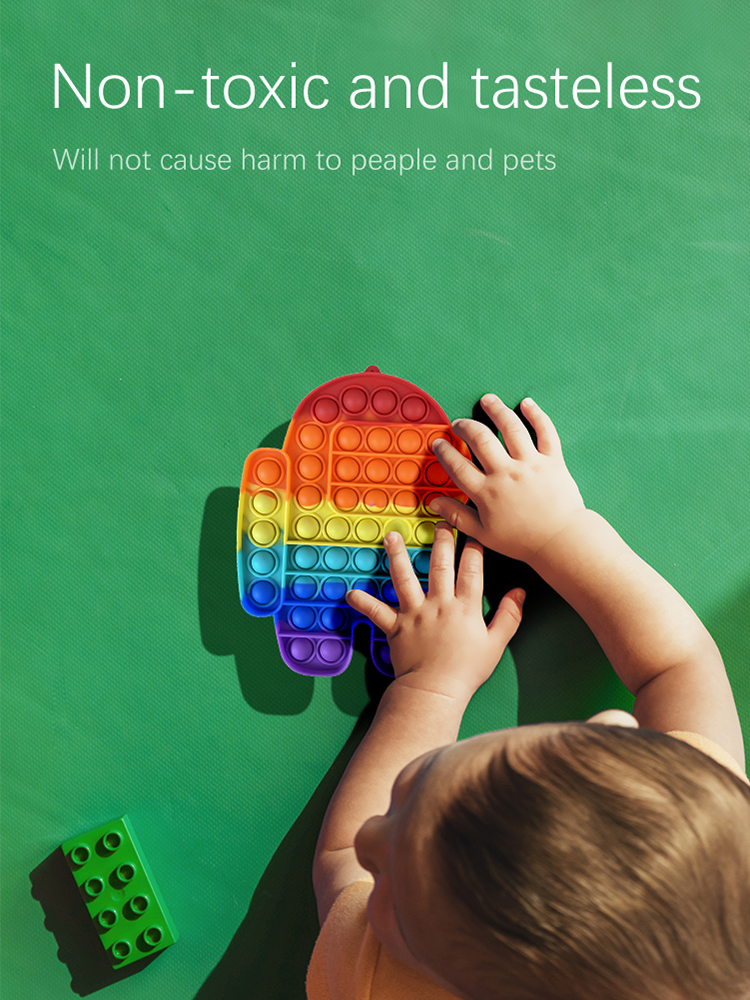 

Standing Space Wolf Rainbow Silicone Push Bubble Anti Stress Toys Kids Gift, 501 Original