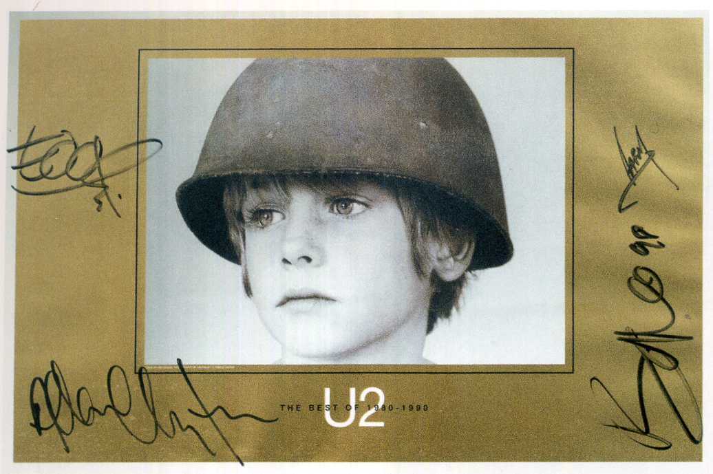 U2 Signed 'Best Of' Photo Poster paintinggraph Rock Band / Bono / Edge / Larry / Adam preprint