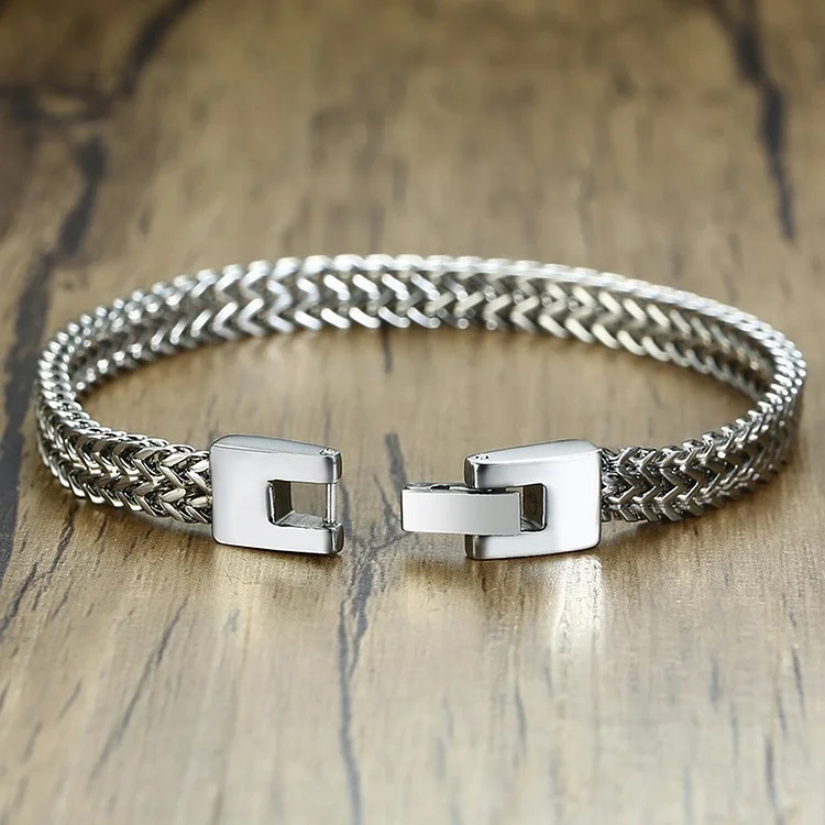6MM 10MM Double Franco Link Stainless Steel Bracelet Men Jewelry