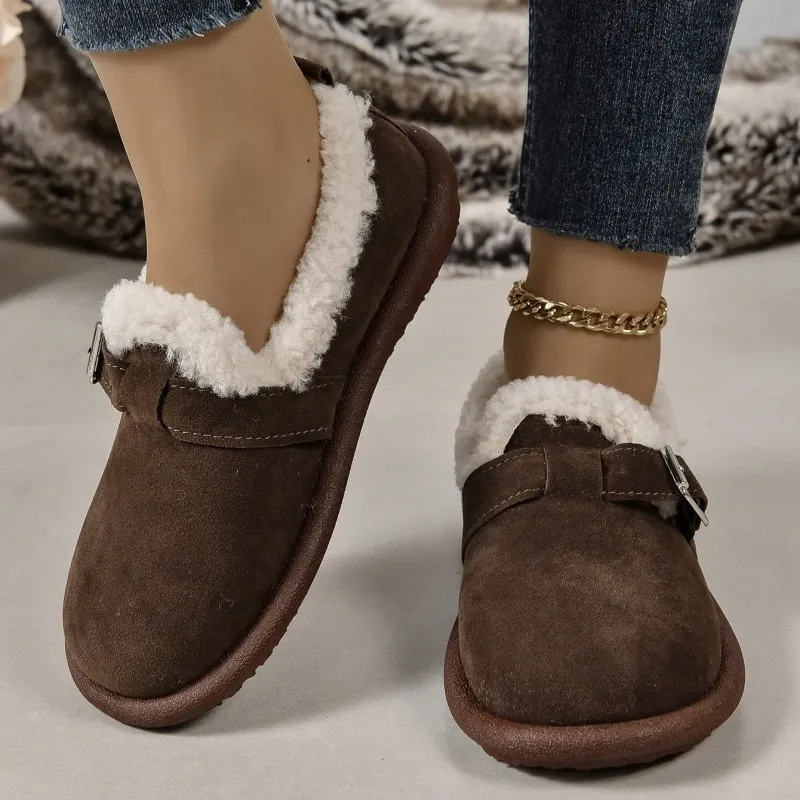 🔥LAST DAY 50% OFF -WOMEN'S PLUSH ROUND TOE SLIP-ON FLATS-BUY 2 FREE SHIPPING