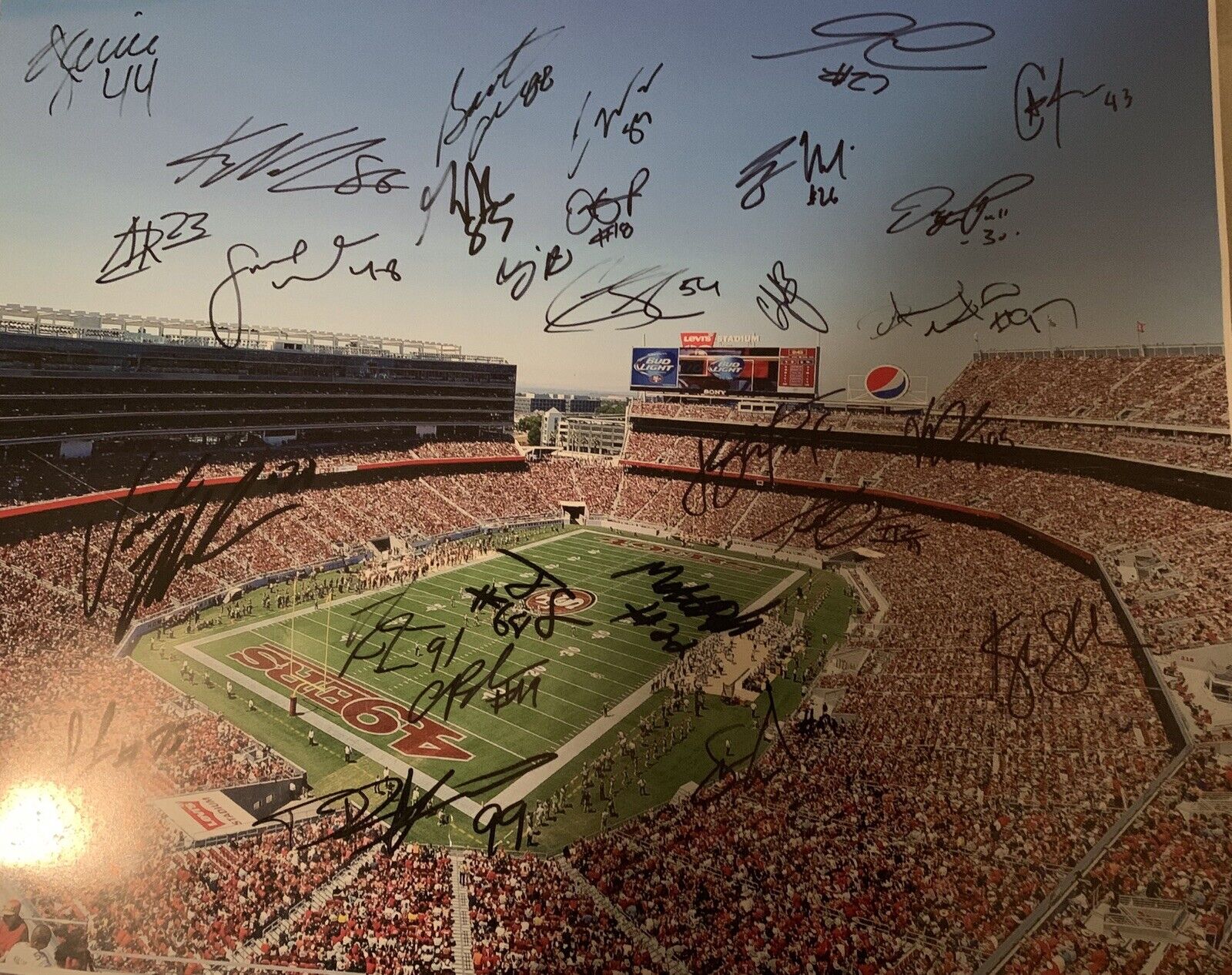 49ers Autograph Team Hand Signed 16x20 Photo Poster painting Pic Niners Beautiful