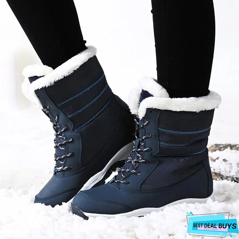 Women Boots Waterproof Winter Snow Boots Platform Warm Ankle Winter Boots with Thick Fur