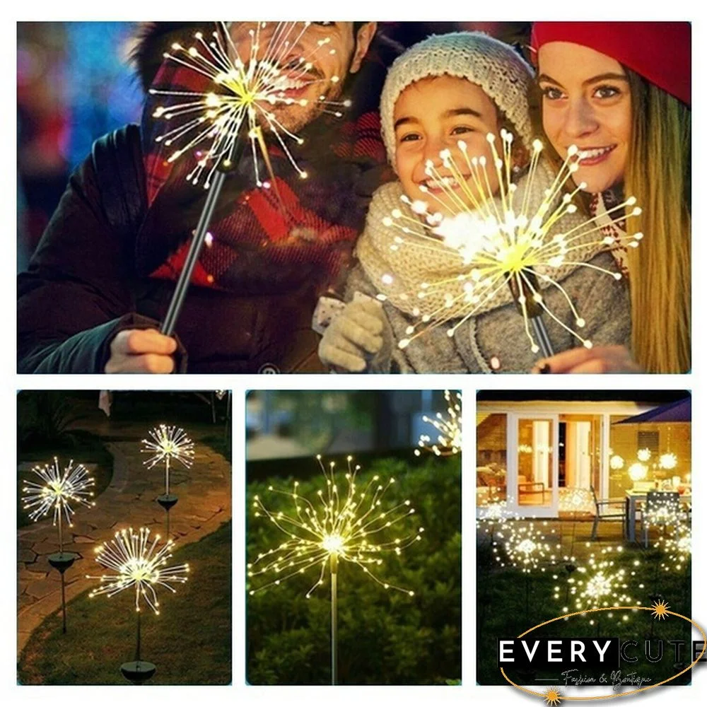 Newest Upgrade Solar Garden Decorative Lights Outdoor Solar Powered 40Copper Wires String Landscape Light Diy Flowers Fireworks Trees for Walkway Patio Lawn Backyard,christmas Party Decor