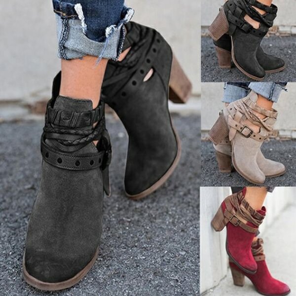 Autumn and Winter High-heeled Women's Short Boots - Shop Trendy Women's Clothing | LoverChic