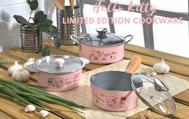 Limited Edition Taiwan 7-11 Hello Kitty PINK Cookware Made in Taiwan Single's Pot Non-Slip Handle Soup Pot 2 Non-Slip Handles Pot A Cute Shop - Inspired by You For The Cute Soul 