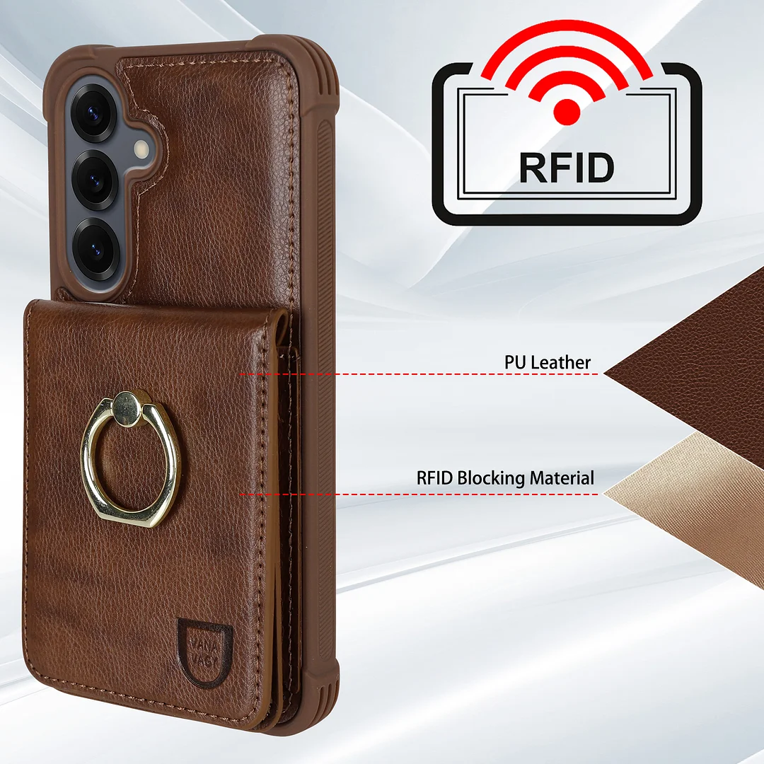 VANAVAGY Wallet Case Compatible for Galaxy S25 5G with Credit Card Holder and Coin Pocket