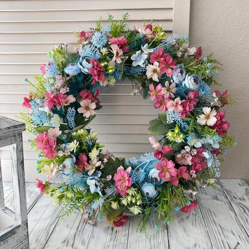 🌸Spring Hot Sale🔥Wildflower Colorful Farmhouse wreath