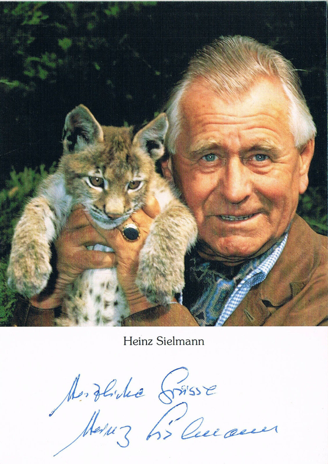 Heinz Sielmann 1917-2006 genuine autograph 4x6