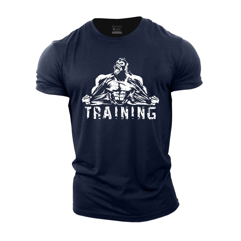 Cotton Beast Training Graphic Men's T-shirts tacday