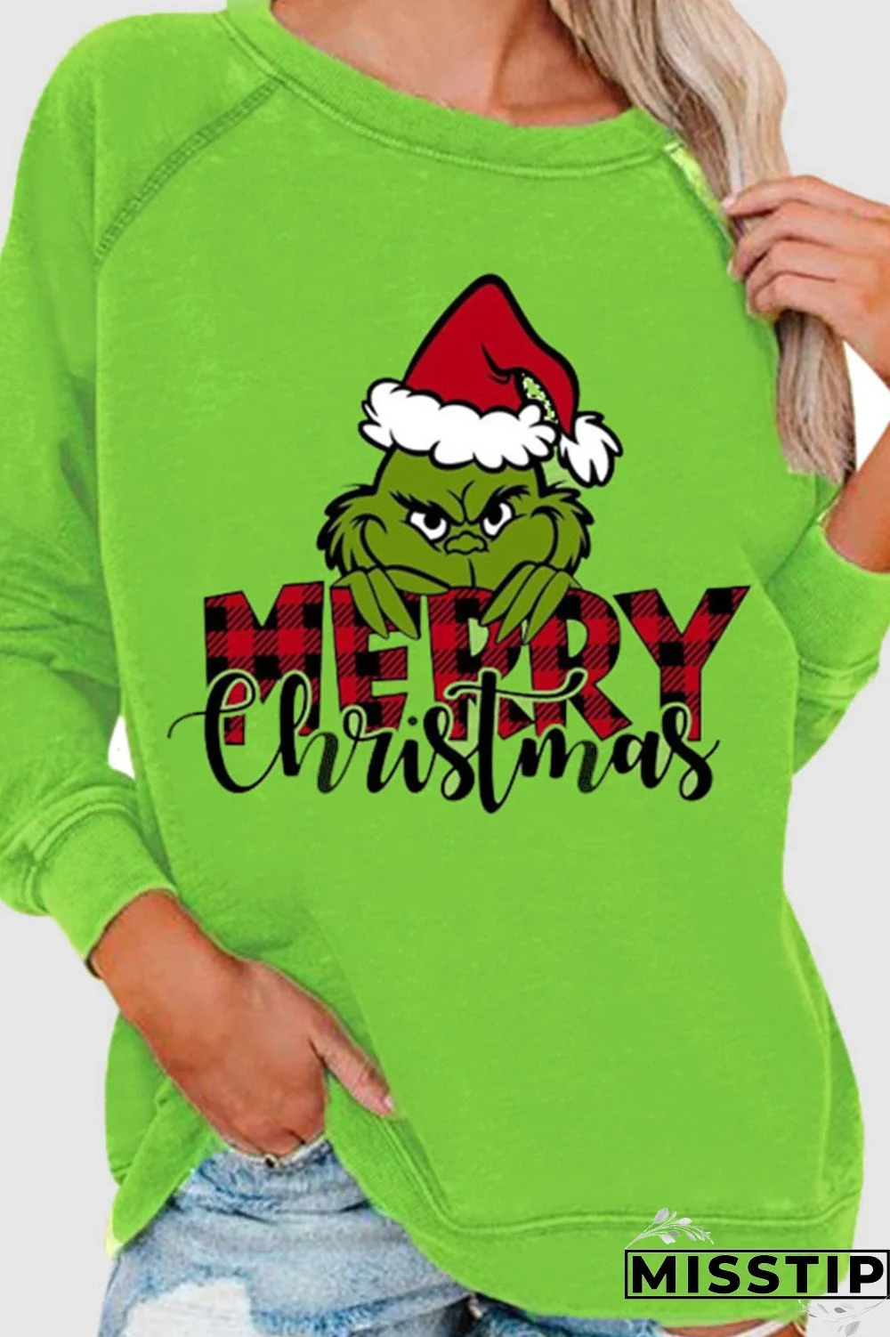 Cyan Green Casual Print Patchwork O Neck Tops