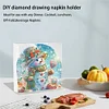 Christmas Acrylic DIY 5D Diamond Art Painting Napkin Holder Set (Snowman)