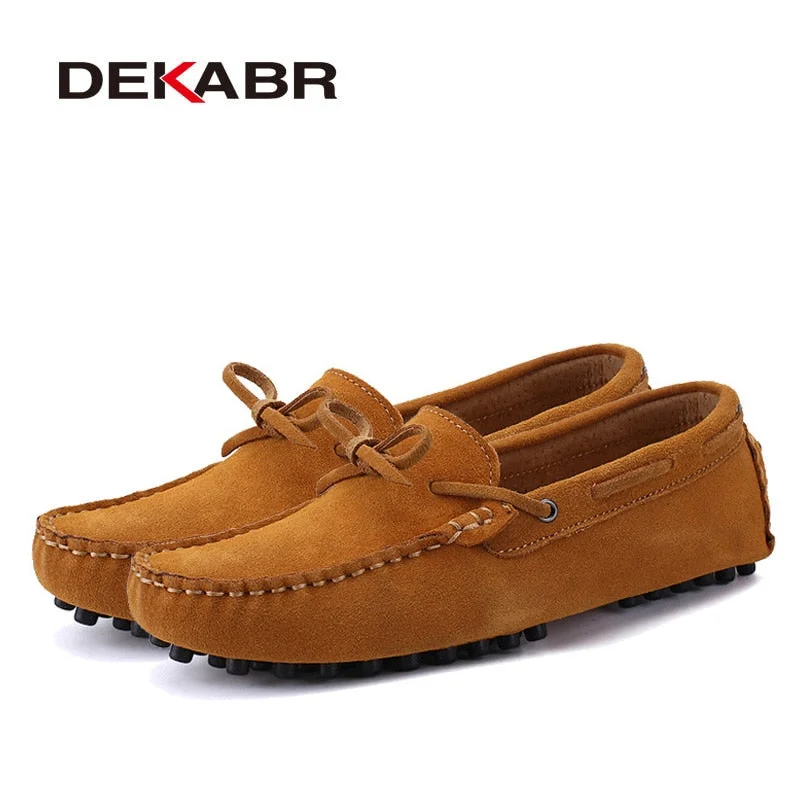 DEKABR Brand Big Size Cow Suede Leather Men Flats 2021 New Men Casual Shoes High Quality Men Loafers Moccasin Driving Shoes