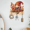 Wooden Halloween Gnome 3 Hooks Diamond Painting Hook Rail DIY Crafts Decor