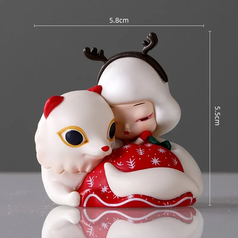 Little Girl Statue Creative Resin Fairy Tale Figurines For Interior Home Decor Room Desk Decoration Birthday Gift For Girlfriend