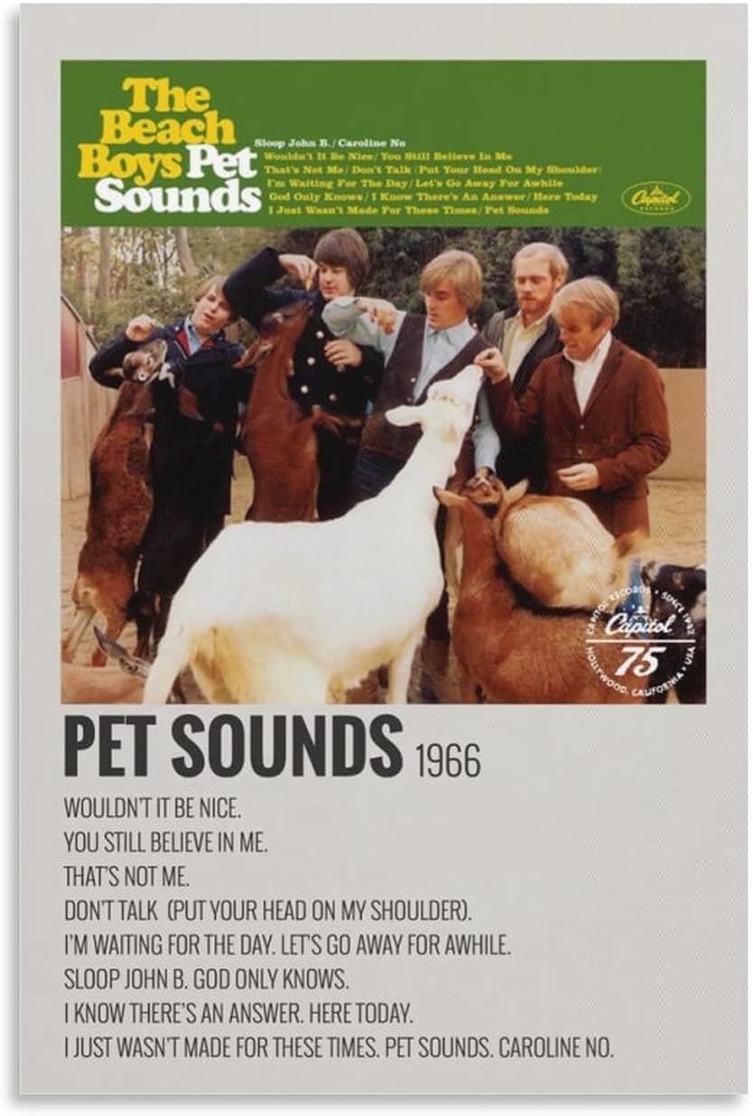 Pet Sounds The Beach Boys Canvas Poster Wall Art Decor Print Picture Paintings for Living Room Bedroom Decoration Unframe-style12x18inch(30x45cm) 12x18inch(30x45cm)