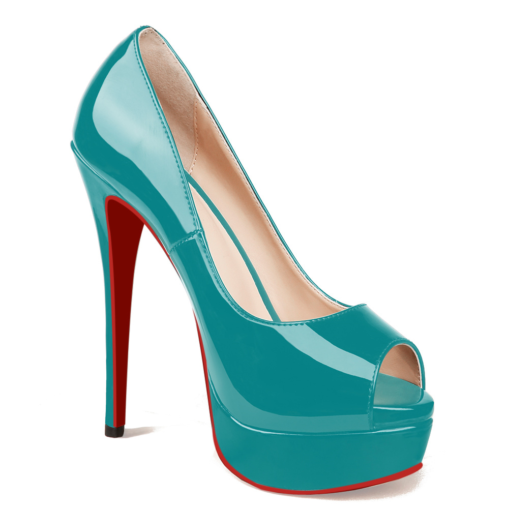 150mm Red Bottom Sky High Platform Pumps Women High Heels-MERUMOTE