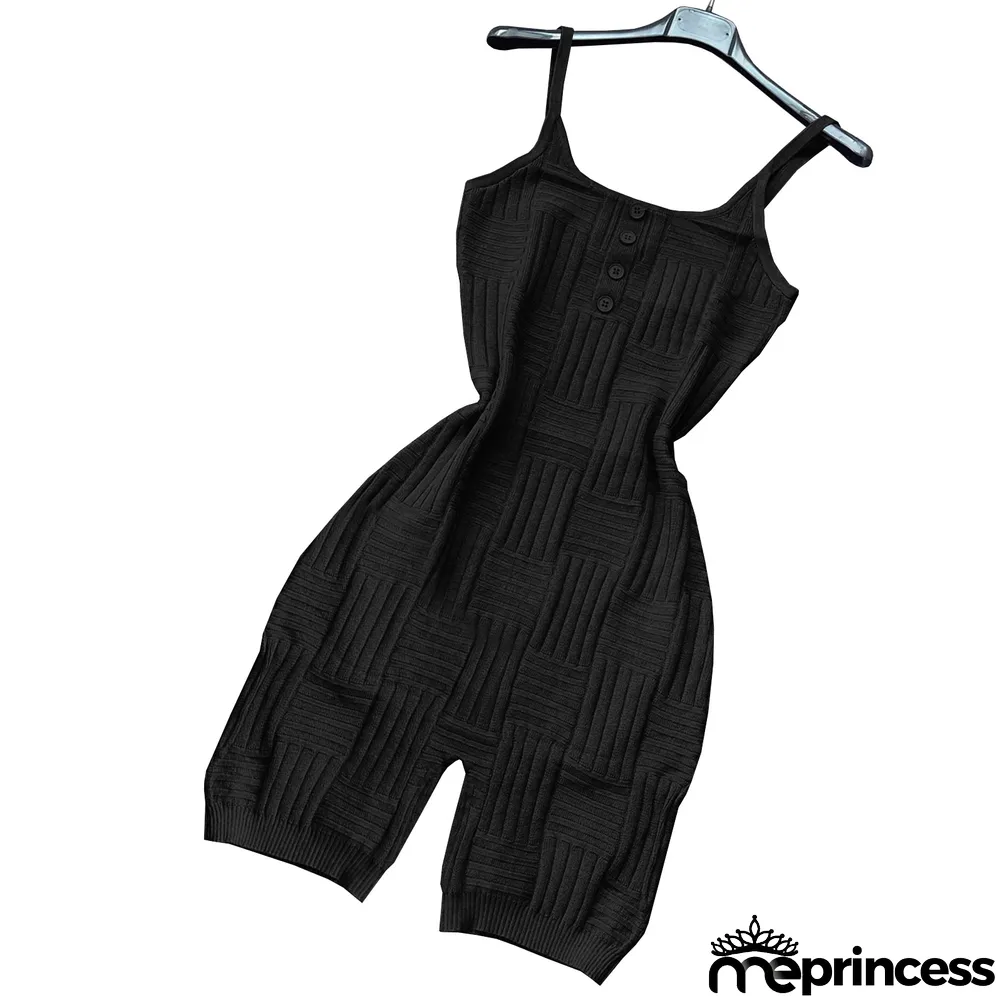 Women's Fashion Sports Knitting Sling Rompers