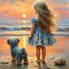 Beach Girl-Full Round Diamond Painting 40*40cm