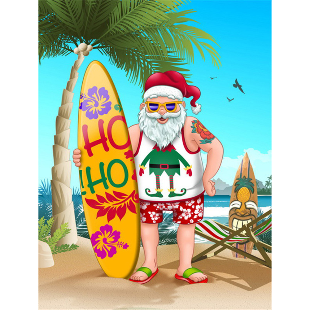 

Santa at the Beach - Round Drill Diamond Painting - 30*40CM, 501 Original