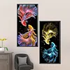 2 pi&egrave;ces double koi bricolage partiel AB full round drill diamond kit d&rsquo;art d&eacute;coration int&eacute;rieure 80x40cm