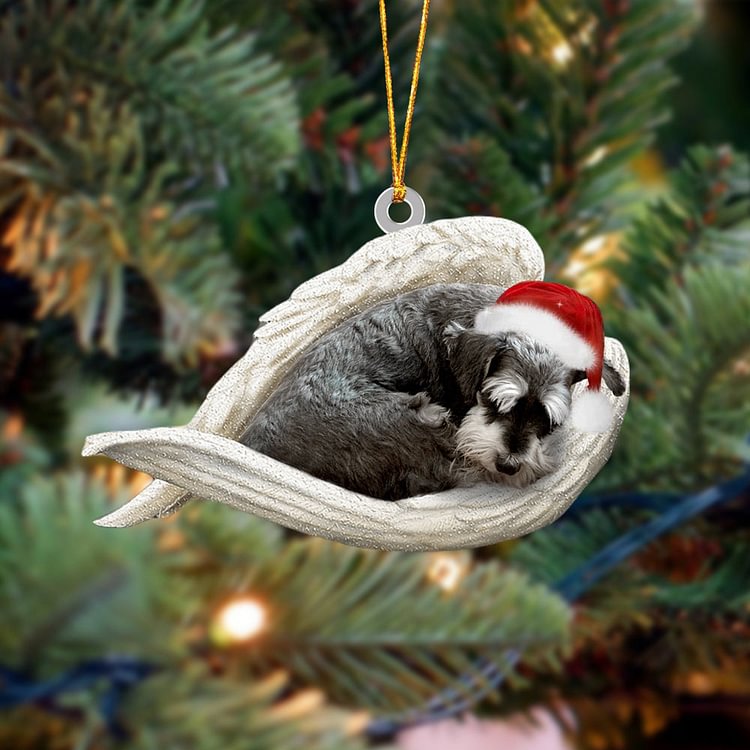 Schnauzer Sleeping Angel Christmas Ornament
