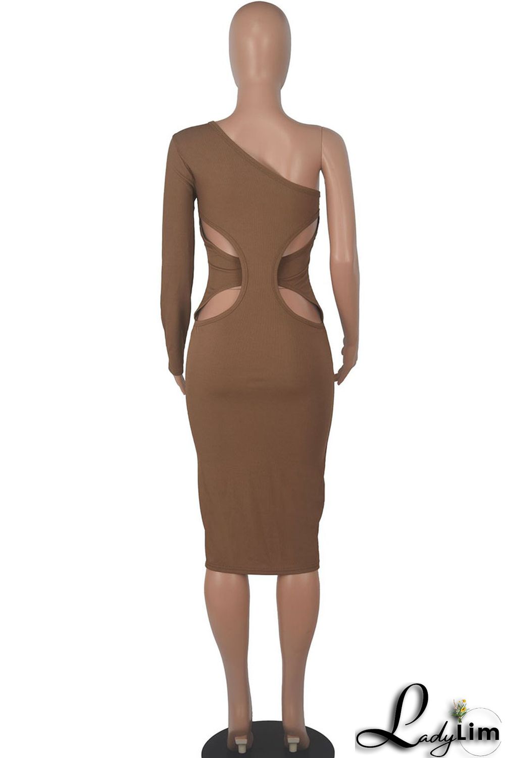 Black Sexy Solid Patchwork Oblique Collar One Step Skirt Dresses