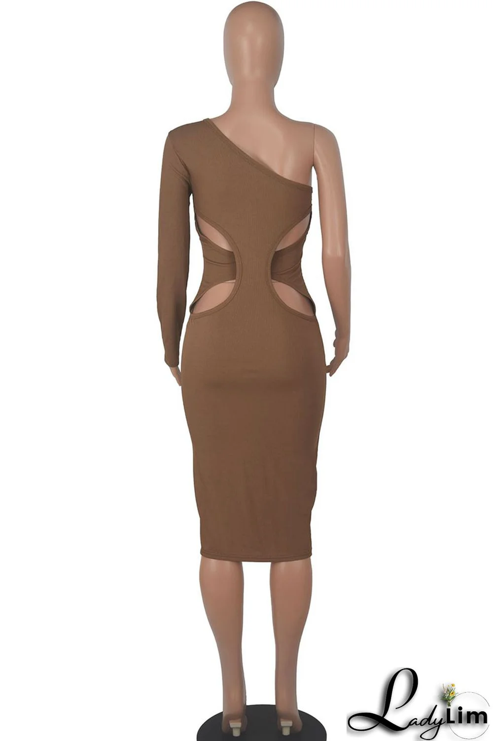 Black Sexy Solid Patchwork Oblique Collar One Step Skirt Dresses