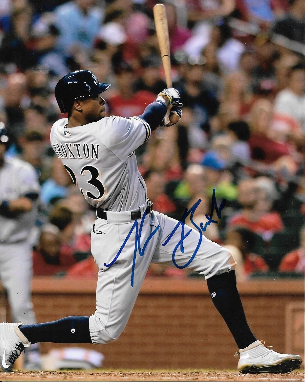 KEON BROXTON signed autographed MILWAUKEE BREWERS 8x10 Photo Poster painting w/COA