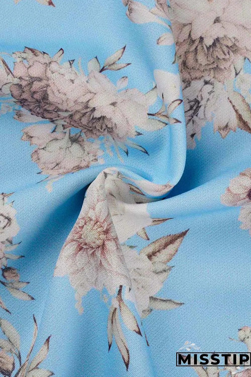 Blue White Casual Print Patchwork Cardigan Outerwear
