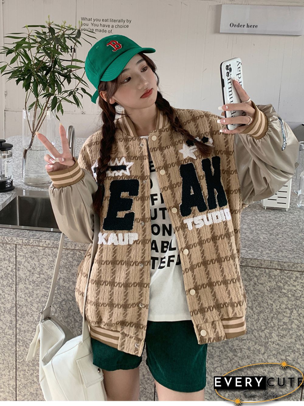 American Street Style Baseball Uniform Women Vintage Embroidered Jacket Student Fall Design Oversize High Street Outwear