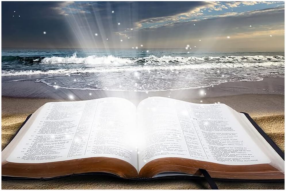Canvas Wall Art Bible At Beach Unframe Oil Paintings On Canvas Wall Art Abstract Art Canvas Paintings Print Pictures Wall Decor for Bedroom Living Room Home Decoration 24x36inch