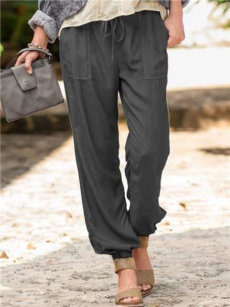 Casual Cotton Pants with Pockets