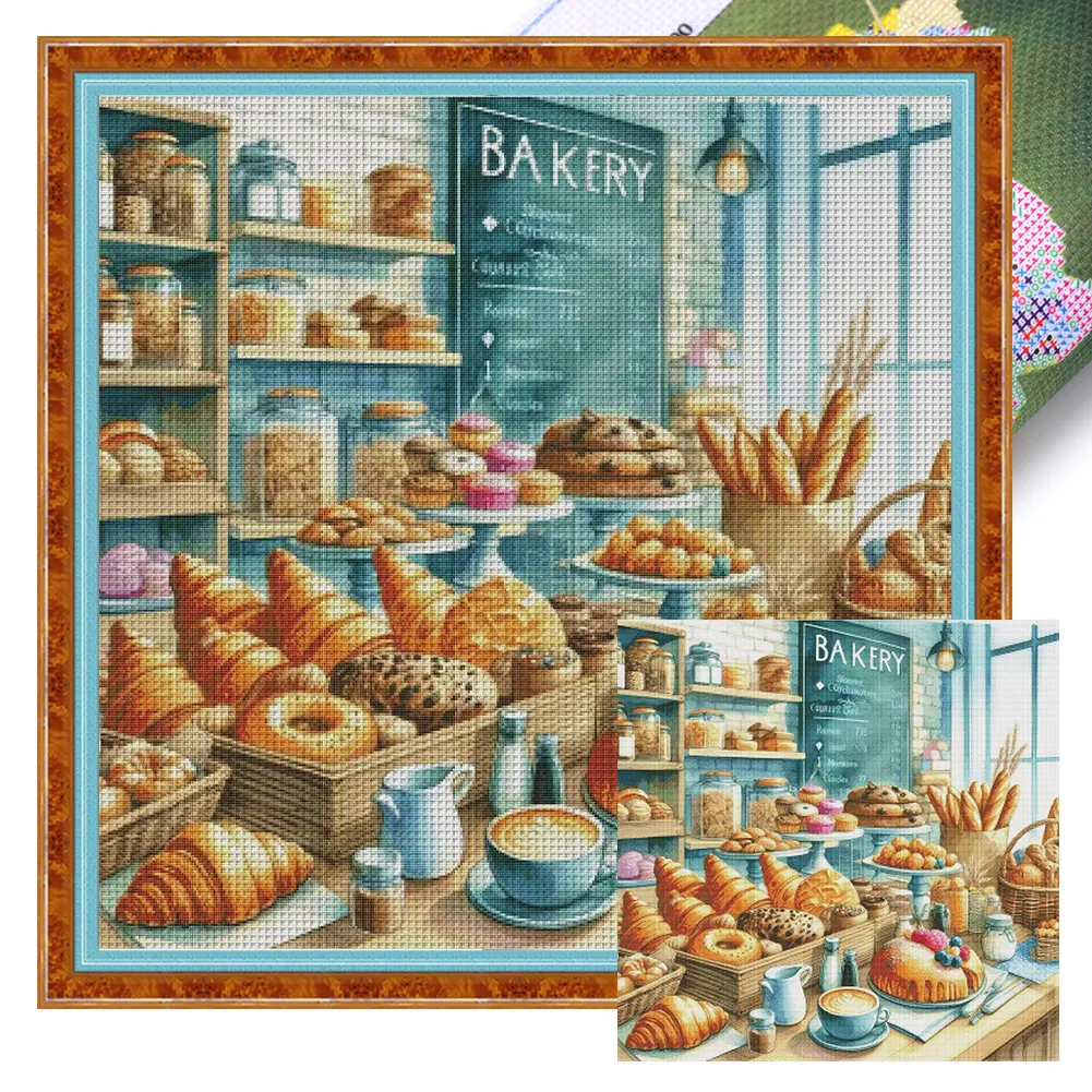 Full Embroidery Egyptian Cotton Thread 14CT Bakery Cross Stitch Kit Art ...