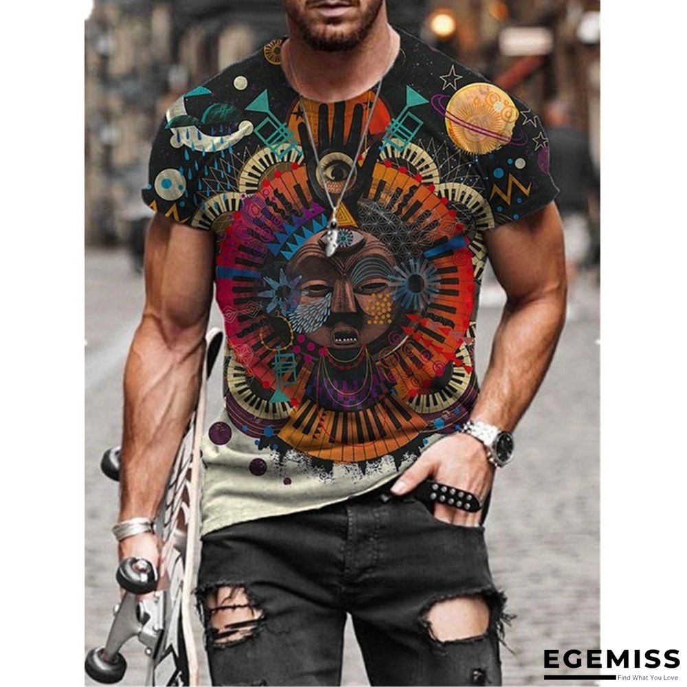 3D Digital Full-body Printed Short-sleeve Men's T-shirt | EGEMISS