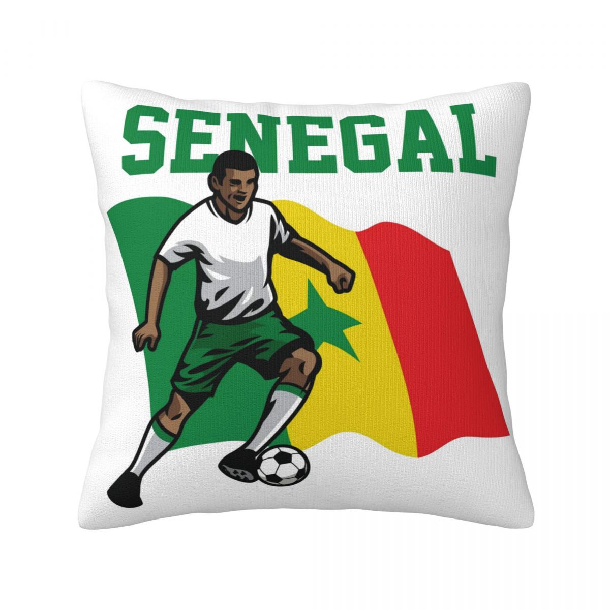 Senegal Soccer Player Throw Pillow Covers 18x18