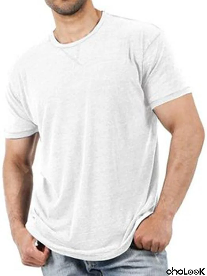 Comfortable Solid Color Casual Short-Sleeved T-Shirt