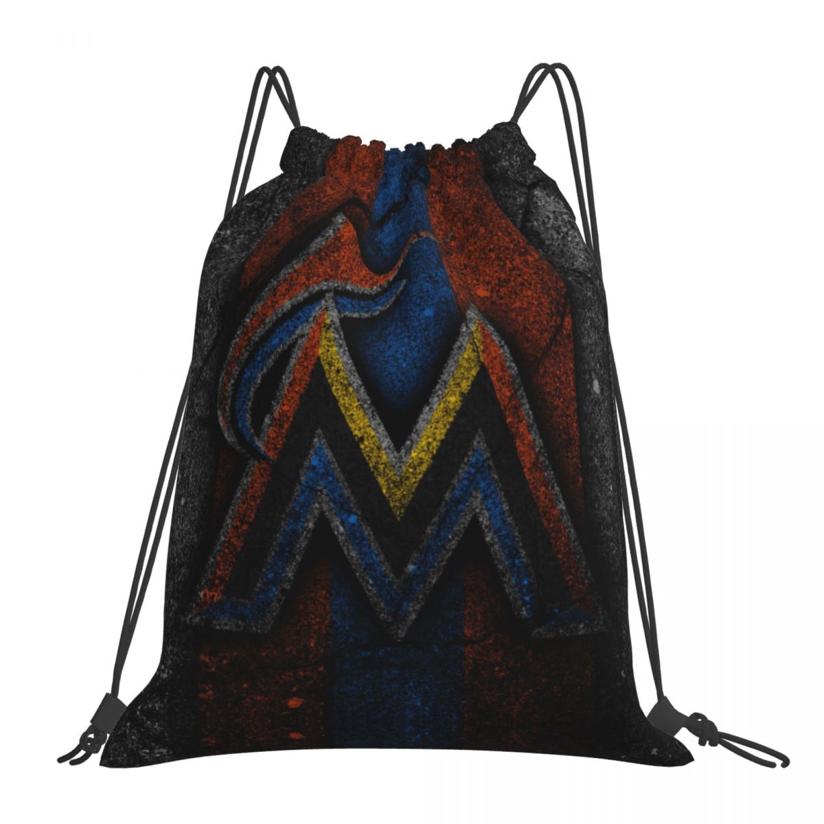 Miami Marlins Black Stone Background Drawstring Bags for School Gym