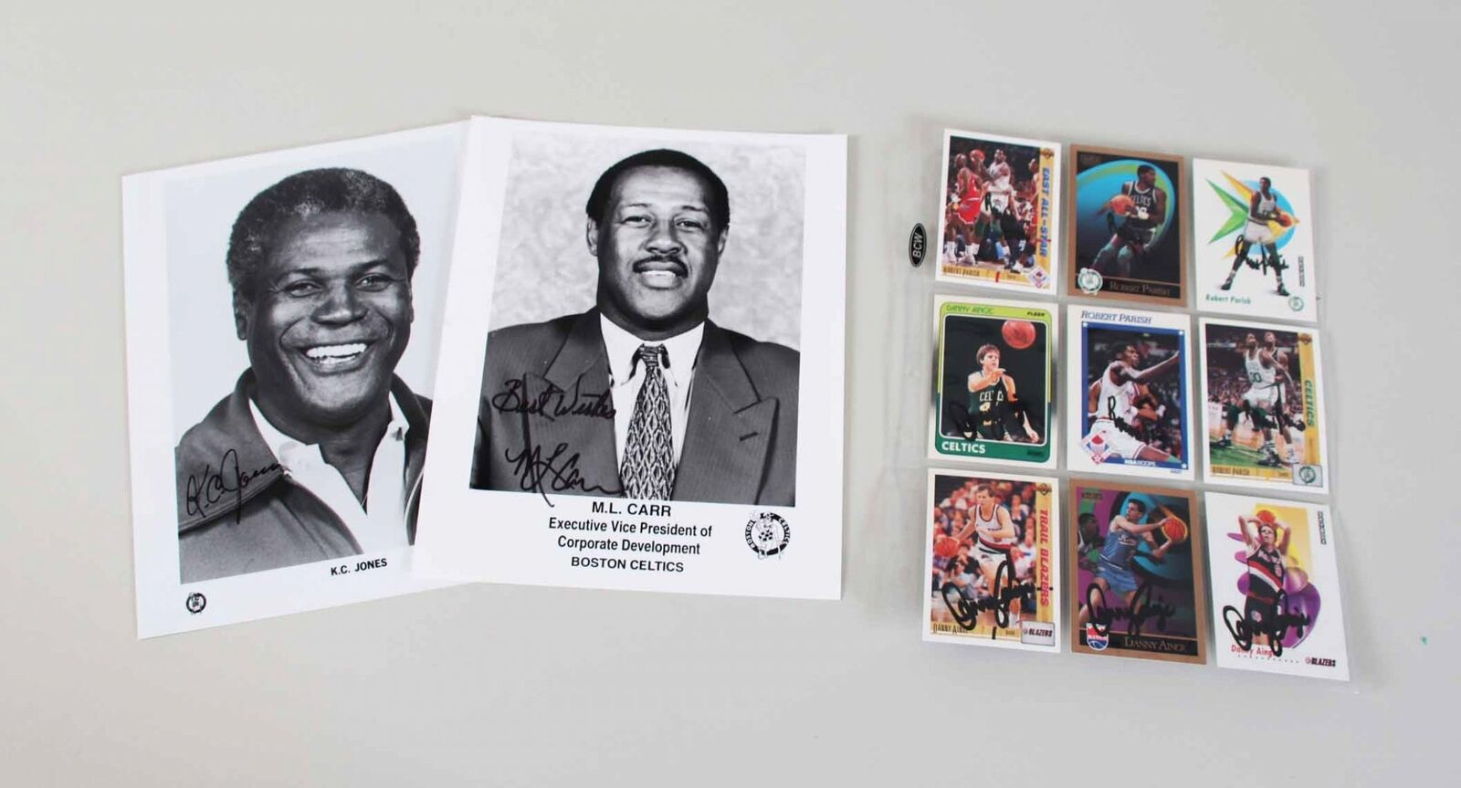 Boston Celtics Signed Photo Poster painting Card Lot (11) Robert Parish, Danny Ainge, etc. - ...