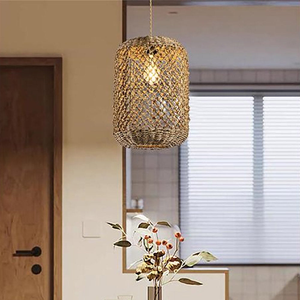 Natural Rattan Pastoral Style Pendant Light